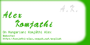 alex komjathi business card